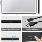 ESPEJO DE LUJO CON LUZ LED PARA AUTO