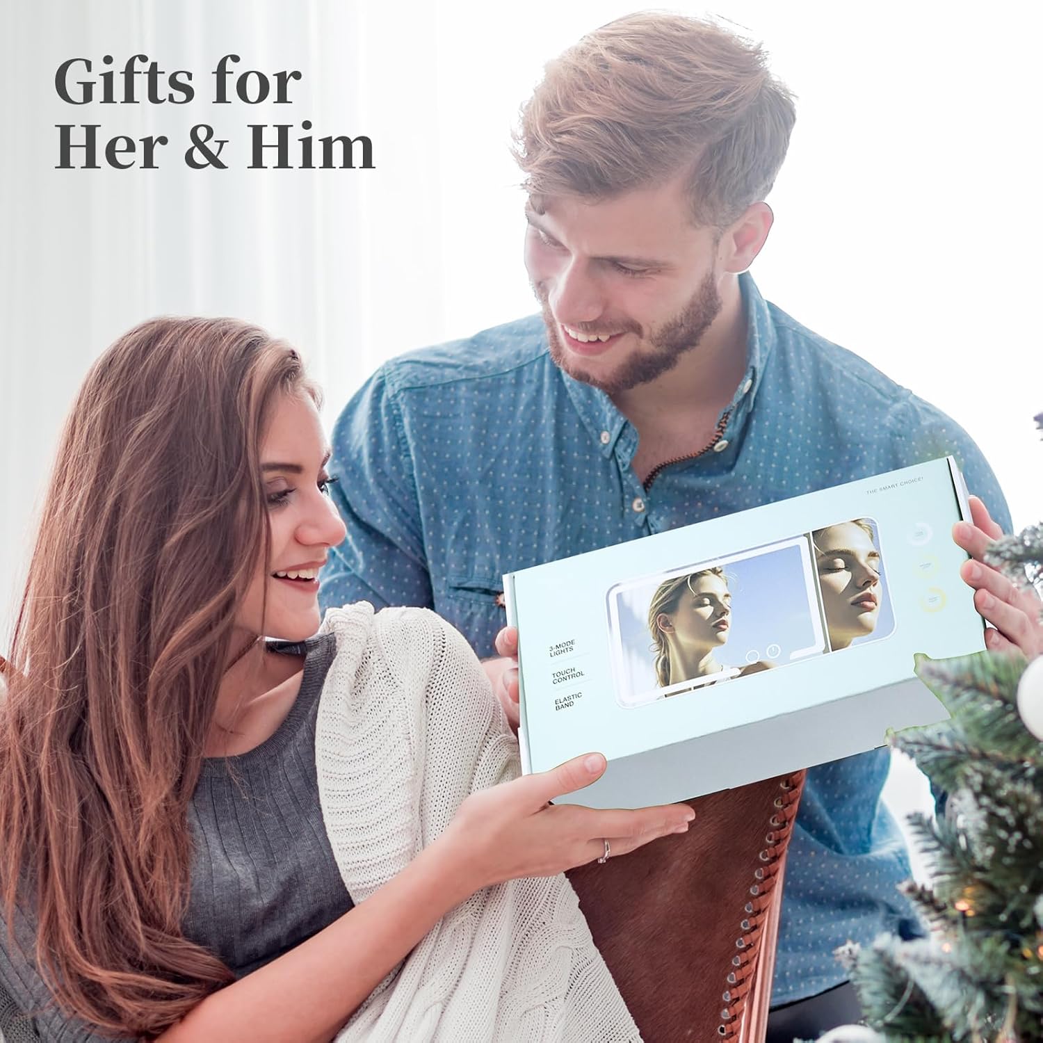 ESPEJO DE LUJO CON LUZ LED PARA AUTO